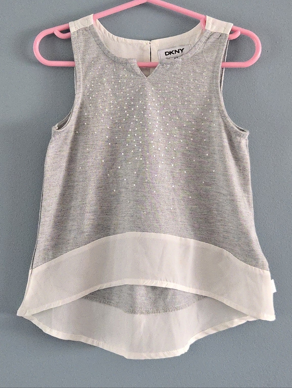 Girls 4T DKNY Gray and White Sleeveless Top